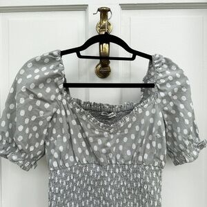 Abercrombie & Fitch Puff Sleeve Smocked Top